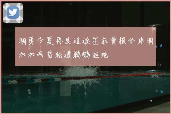 湖勇今夏再度追逐墨菲曾报价库明加加两首轮遭鹈鹕拒绝